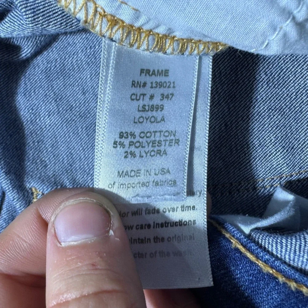 Frame Jeans Womens 28 Le Skinny de Jeanne Blue Loyola Mid Rise Stretch 26x28.5